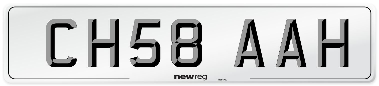 CH58 AAH Number Plate from New Reg